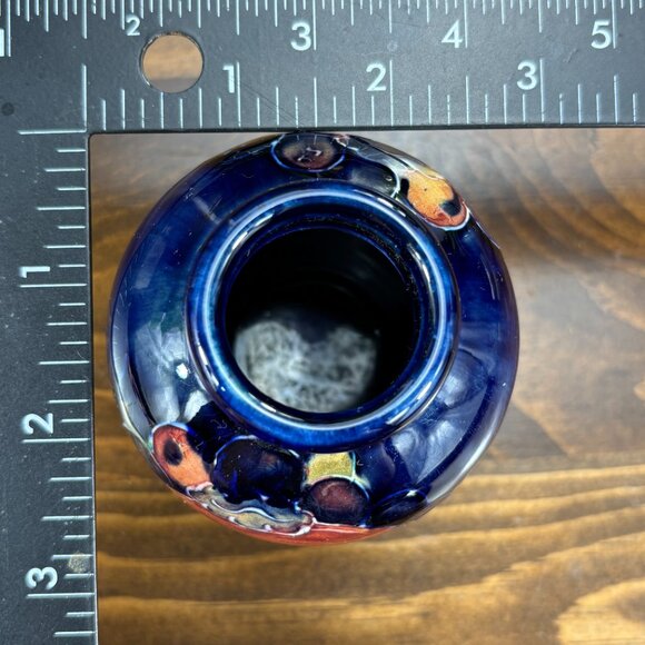 Pair of Vintage Moorcroft Pomegranate Vases Small Hand Painted 1920s-1940s Vases - Picture 12 of 15